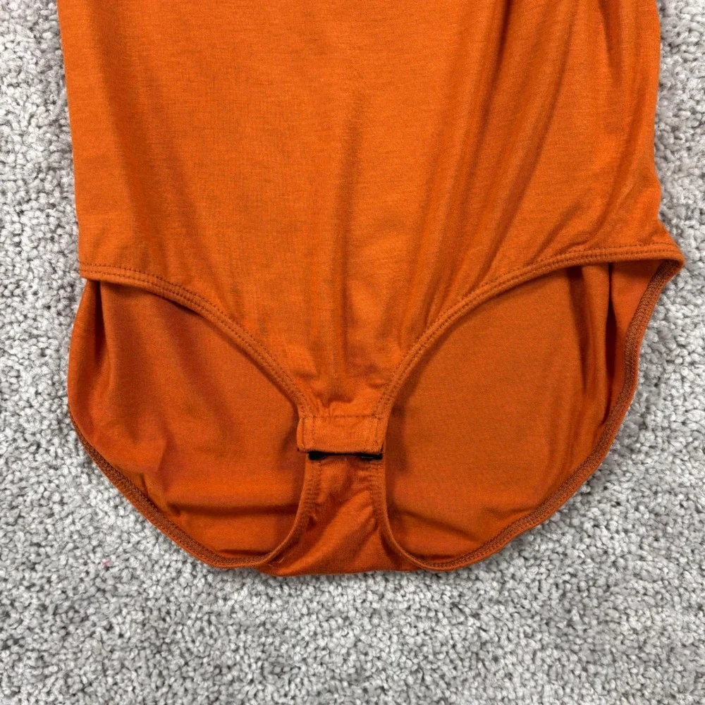 143 Story by Line Up Women Burnt Orange One Shoulder Long Sleeve Bodysuit S - Picture 3 of 8
